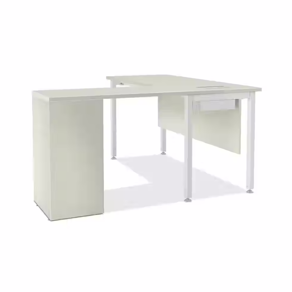 Thumbnail: Unitized T25 Table Online in Sugar White Colour office furniture desk