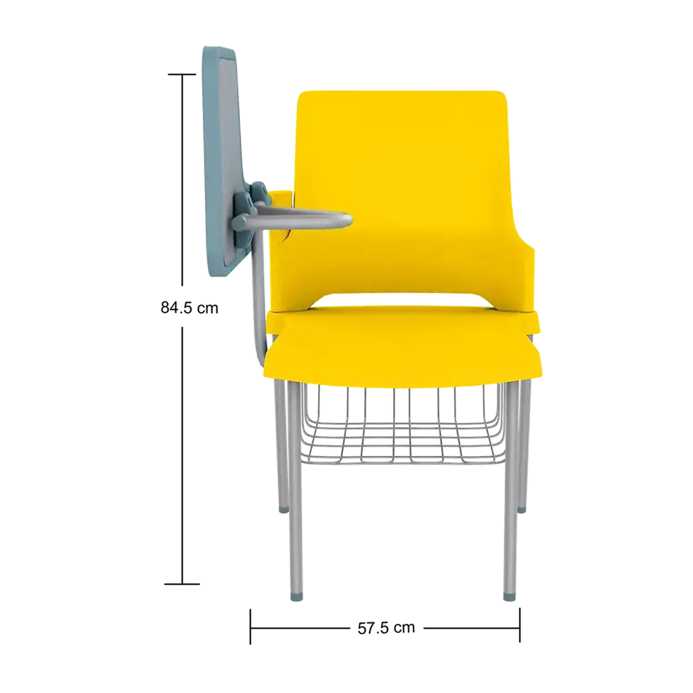 Thumbnail: Buy Training Chair Online Set of 4 with Desklet Marigold Yellow