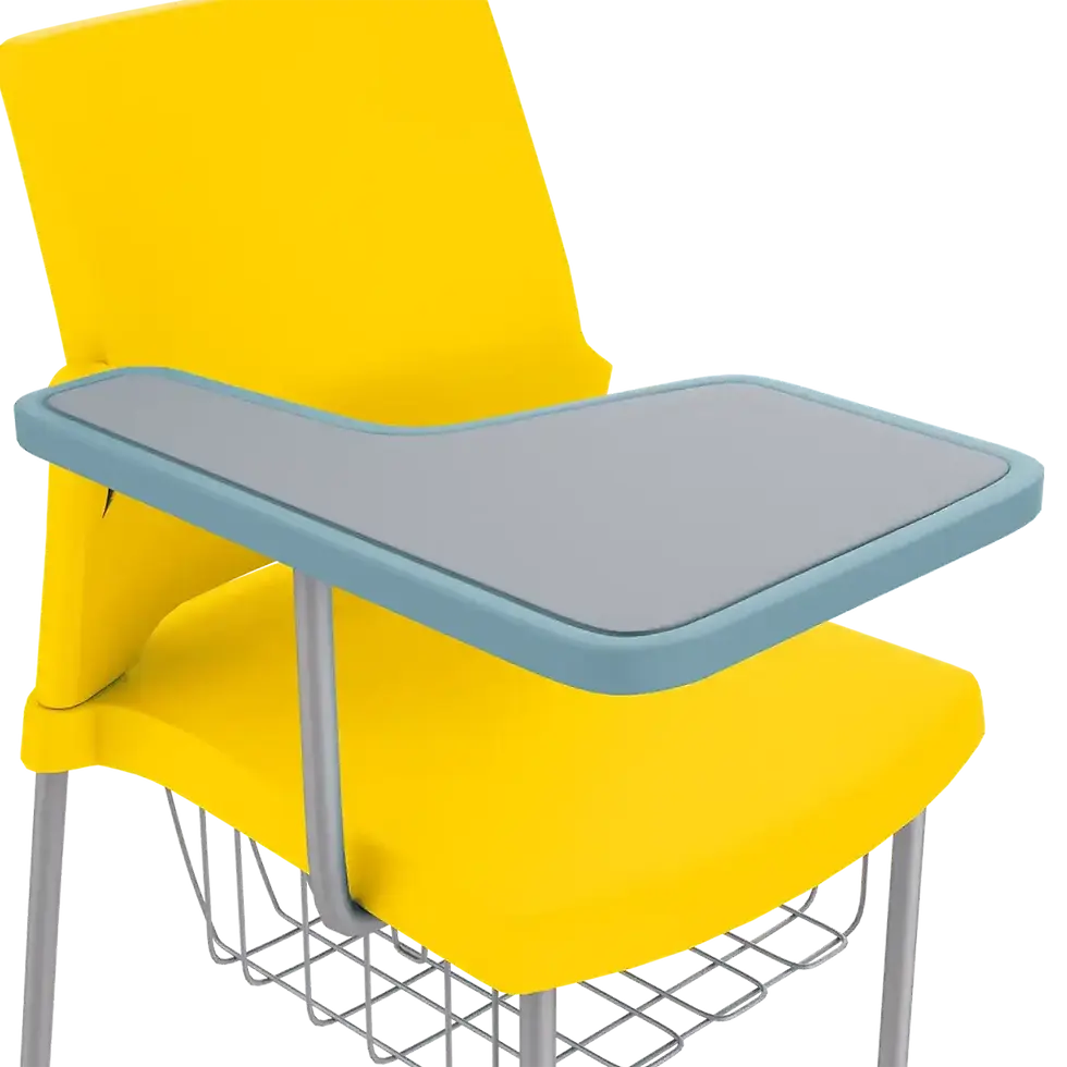 Thumbnail: Buy Training Chair Online Set of 4 with Desklet Marigold Yellow