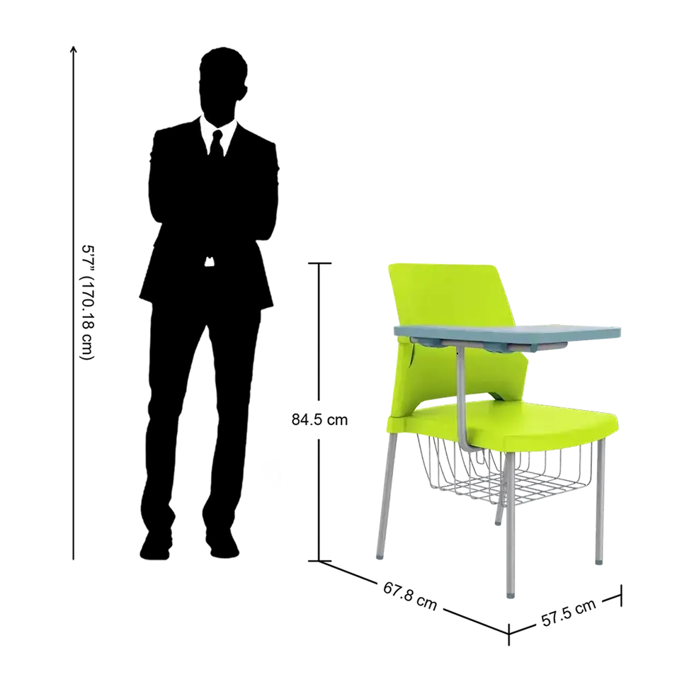 Thumbnail: Buy Training Chair Online Set of 4 with Desklet Fresh Lime