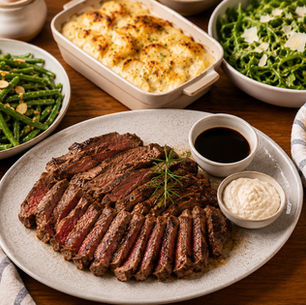 Steakhouse Ribeye Dinner at Home with Scalloped Potatoes