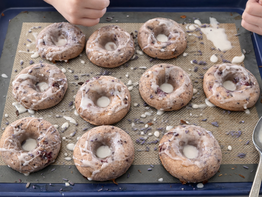 Blackberry Lavender Baked Doughnuts