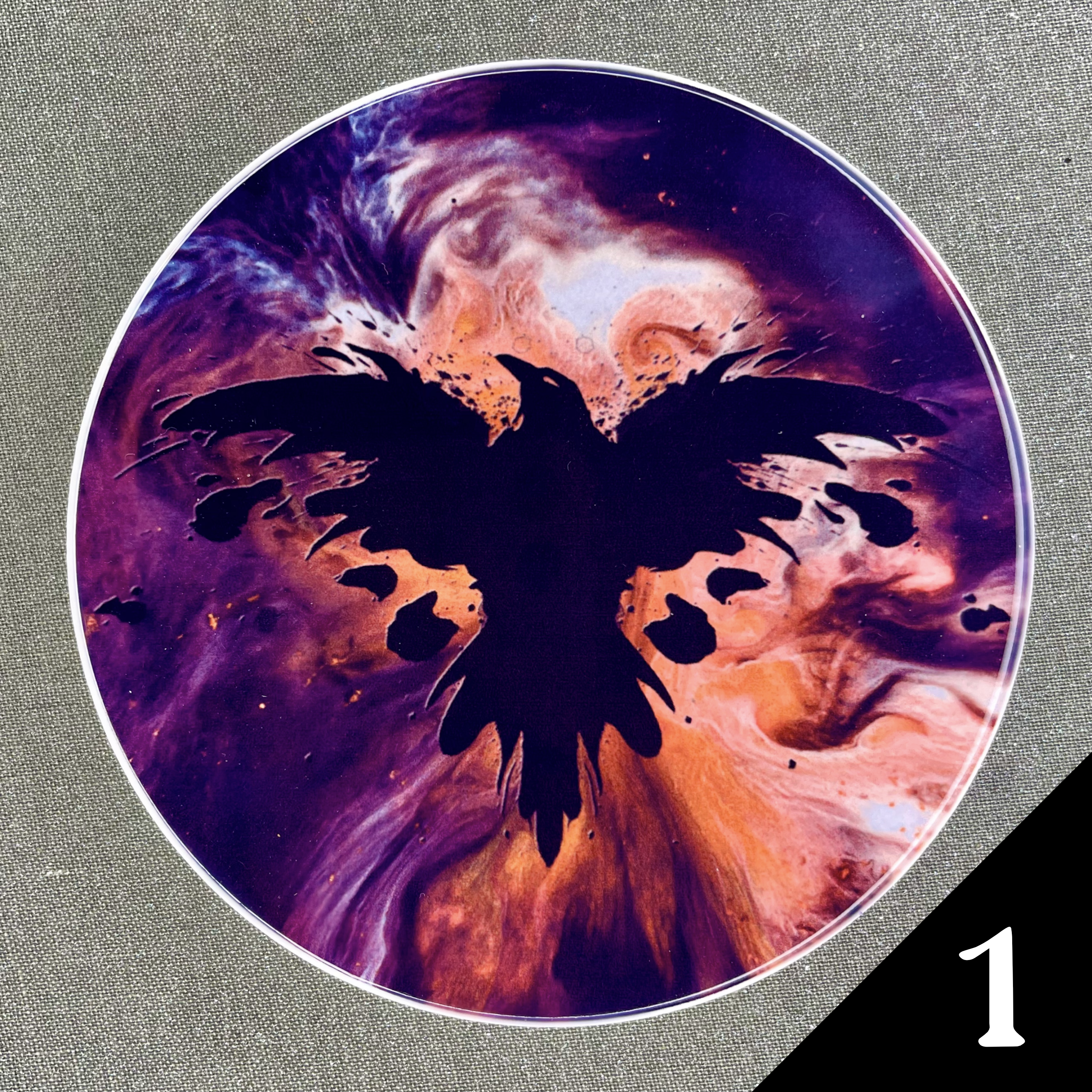 Ink Raven Space Ceramic Coaster
