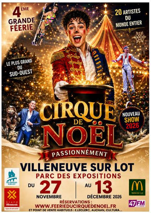 Nouveauté : La Srias vous fait bénéficier de prix pour le cirque de Noël le vendredi 27 novembre 2026 à 20 heures