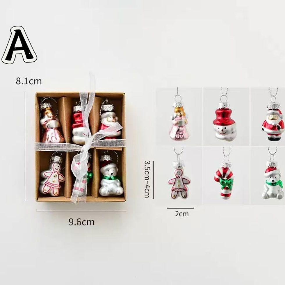 サムネイル： 9点セットクリスマスオーナメント飾りツリーオーナメントかわいいガラス製サンタ雪だるまジンジャーブレッドキャンディ靴下プレゼントツリー飾り装飾ギフトセットクリス…