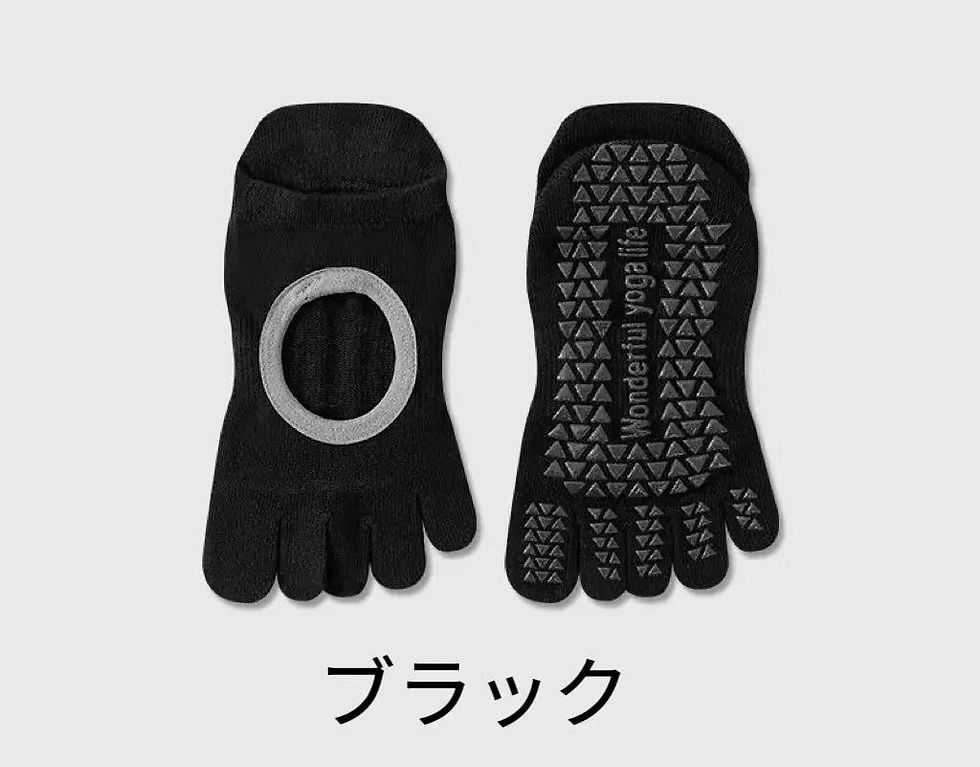 サムネイル： 【送料無料】レディース 5本指 ヨガソックス靴下 ソックス レディース 滑り止め付 くるぶし丈 滑らない ヨガ 22～24.5cm ヨガ・ピラティス・ダンスな…