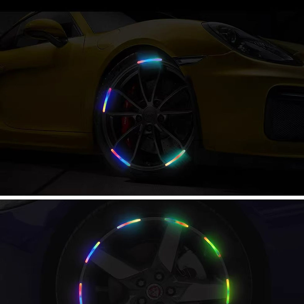 サムネイル： 反射車用デカール、タイヤ デカール,PVC 反射テープ ホイール ステッカー 20 個 | 車のストライプ、傷防止スポーツ反射サイドマーカーステッカー、車のホ…