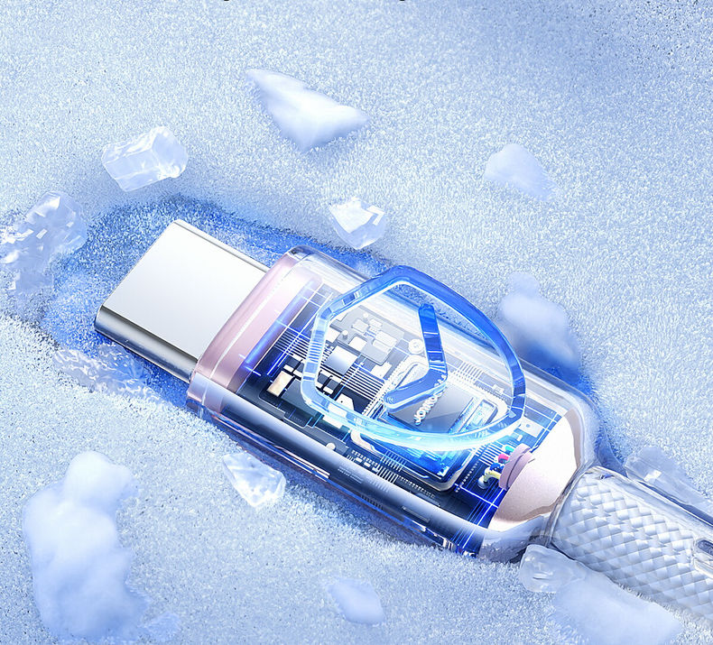 サムネイル： JOYROOM S-A42 クリスタルクリアシリーズ 急速充電データケーブル、Type-C - Type-Cケーブル、６０W　PD、長さ: 1.2m(ホワイト…