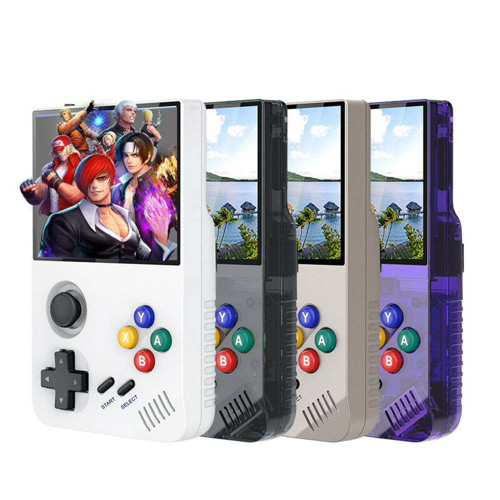 ポータブルビデオゲームプレーヤー  新しい3.5インチミニスクリーンスーパークラシックアーケードM19ゲームカラフルなボタンで処理されたemuelec4.3ゲ…