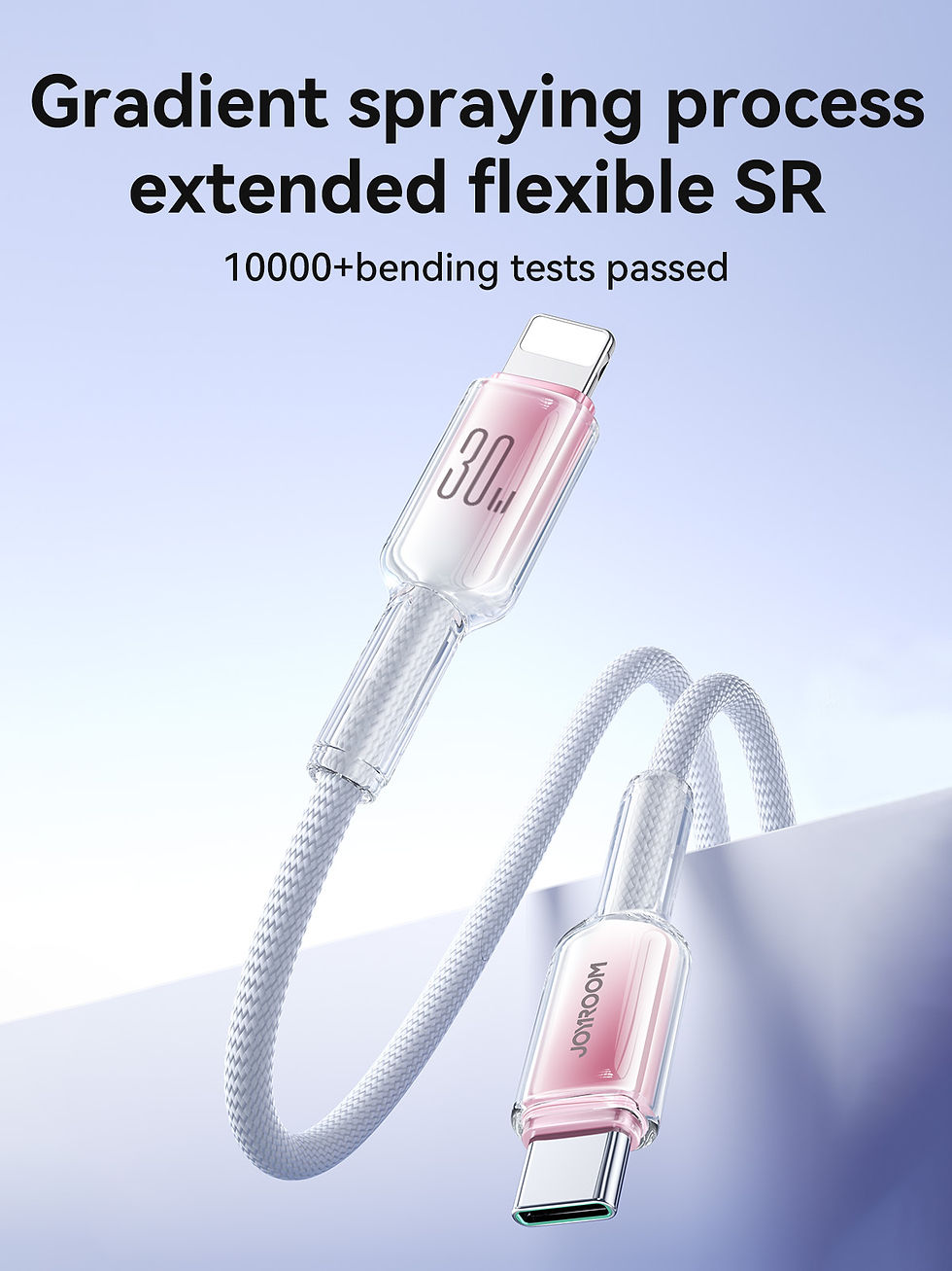 サムネイル： JOYROOM S-A42 クリスタルクリアシリーズ 急速充電データケーブル、Type-C - Lighting ケーブル、３０W、長さ: 1.2m(ホワイト…