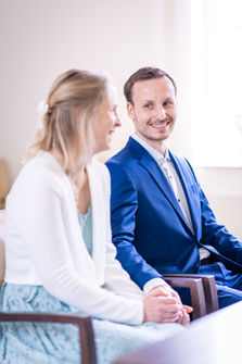 Hochzeitsfotografie, Brautpaar bei der Trauung