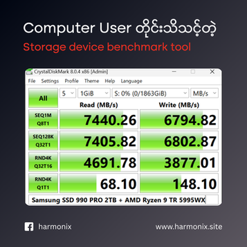 ကိုယ့် PC (သို့မဟုတ်) SSD, HDD နဲ့ Storage device တွေရဲ့data read/write speed တွေ ဘယ်လောက်ရှိလဲသိကြလားဗျ
