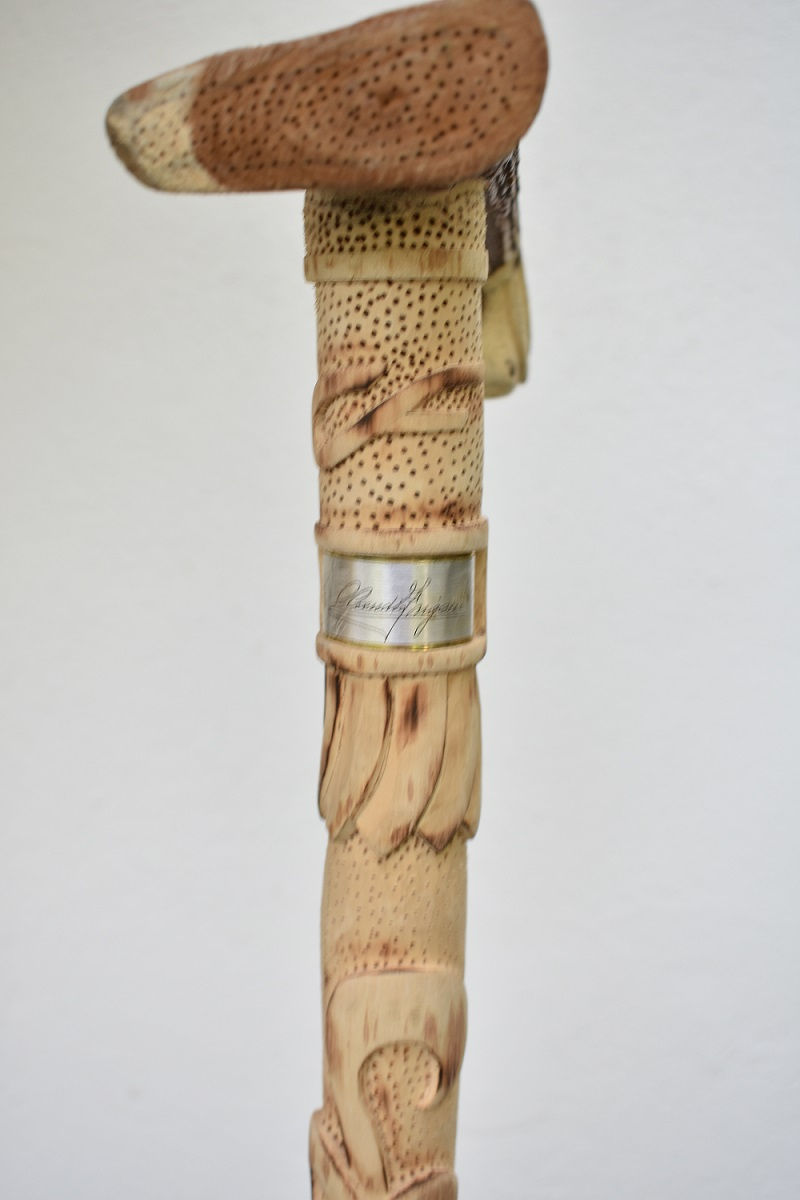 Miniatura: Bastone di sambuco "Sole", con corno di cervo