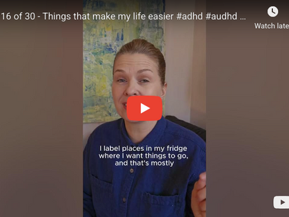 Each day I talk about one thing that makes my life easier as a neurodivergent mother raising neurodivergent kids while going back to school full time in my 40s.