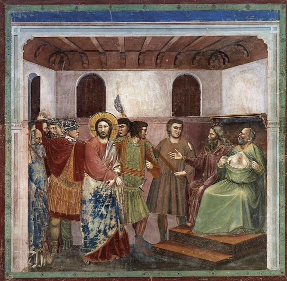 Giotto : Le Christ devant le Grand Prêtre Caïphe (entre 1304 et 1306)