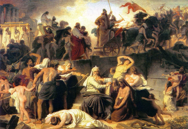 Déportation des Juifs vers la captivité babylonienne, (1838), Eduard Bendemann