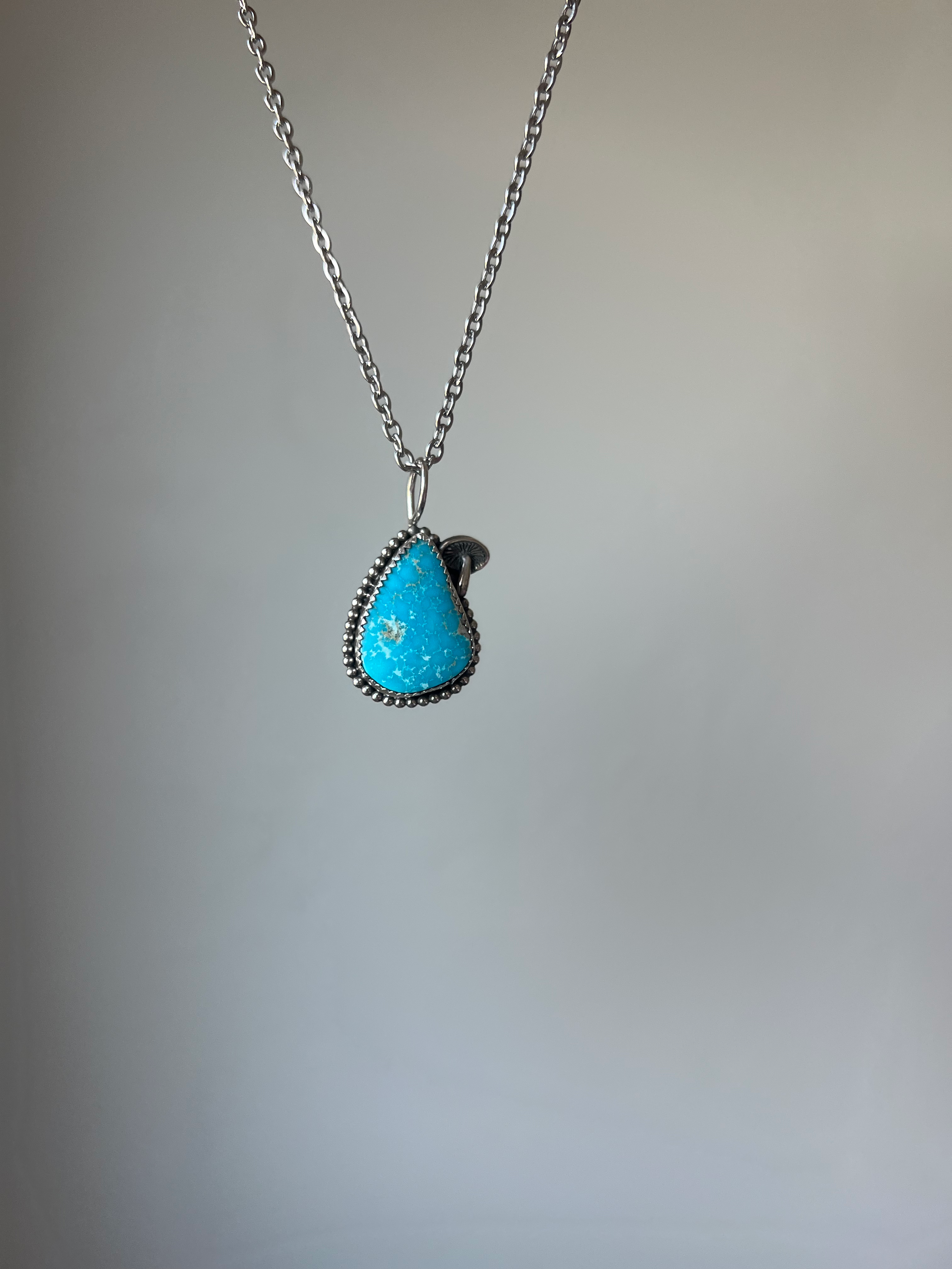 Turquoise pendant w/mushroom