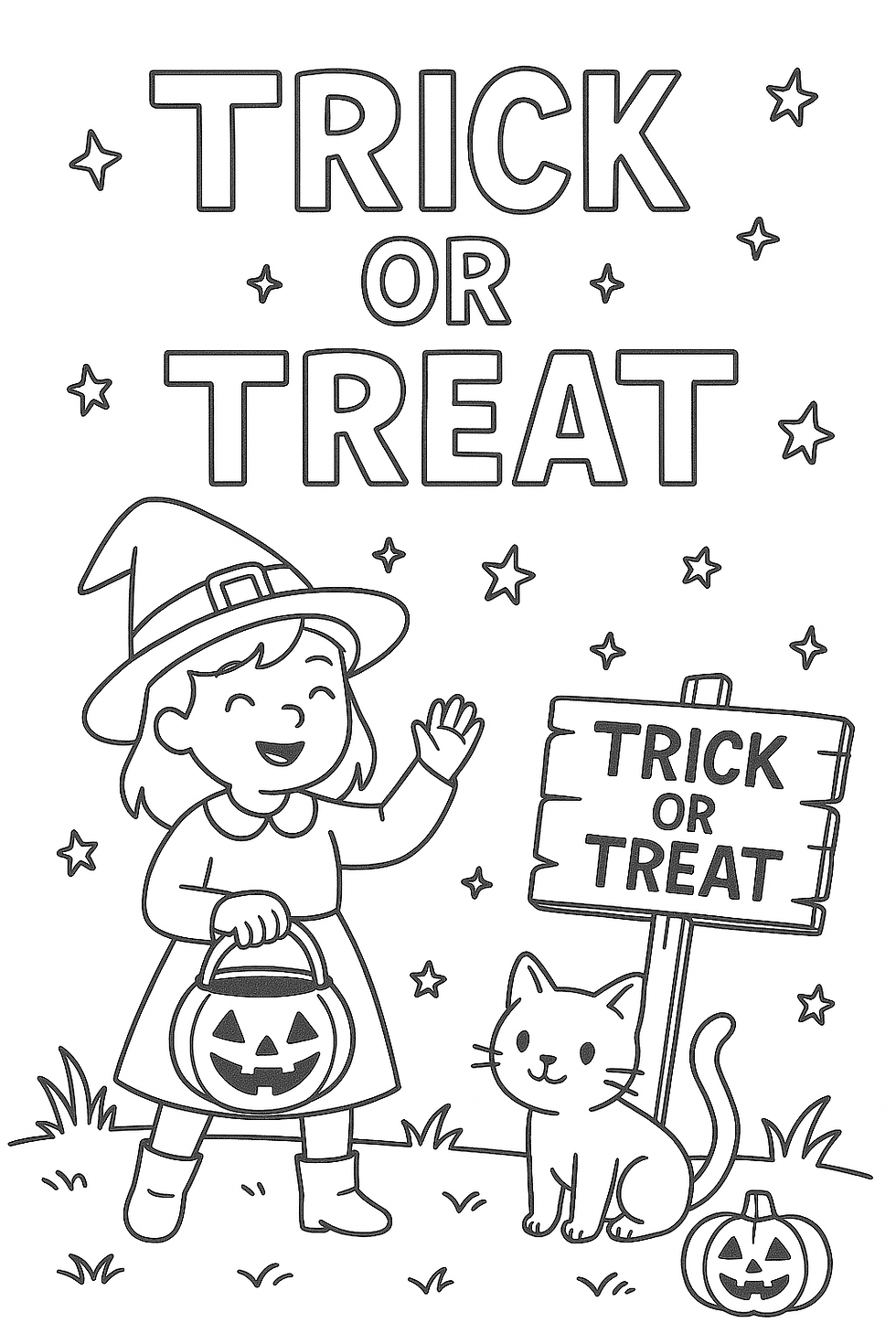 Thumbnail: The Little Witch and Halloween Coloring Book | 17 Cute Pages for Kids Ages 5-8 |
