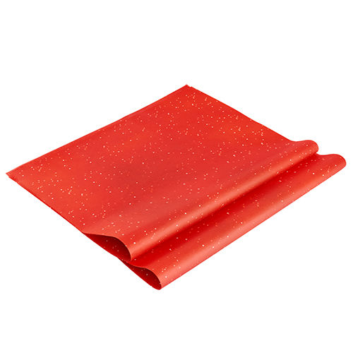 Pailletée - Mousseline - 17 g/m2 - Rouge - 50 x 75 cm