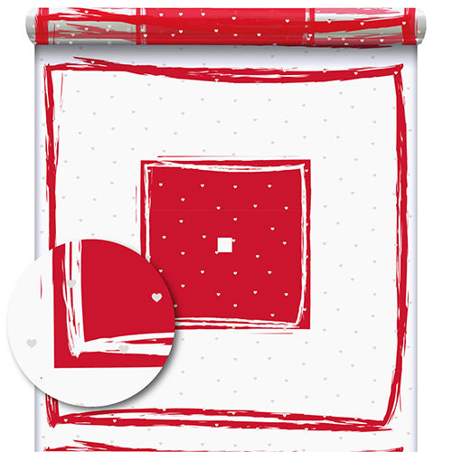 FILM POLYPRO. 40 MIC. - 80cm X 40ml - Rouge/Blanc - PP - Fantaisie