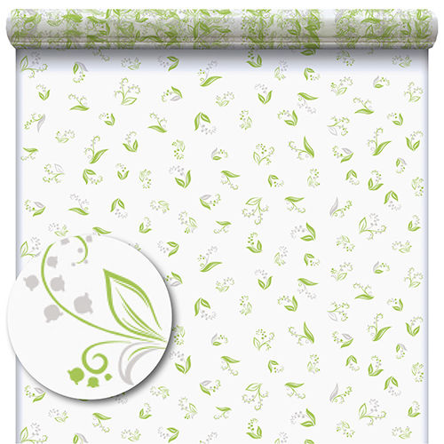 FILM POLYPRO. 35 MIC. - 80cm X 120ml - Vert/Blanc - PP - Fantaisie
