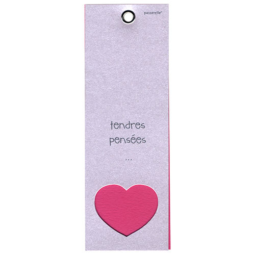 Carte Pastel Tendres Pensées - Offset - 300 g/m2 - Rose/violet - 40 x 120 mm