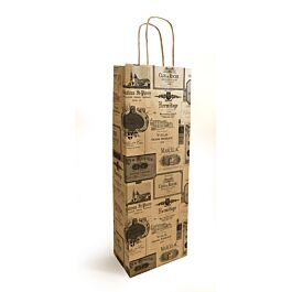 Sac Bar à Vin pour Bouteille Naturel - Kraft - 80 x 140 x 390 mm