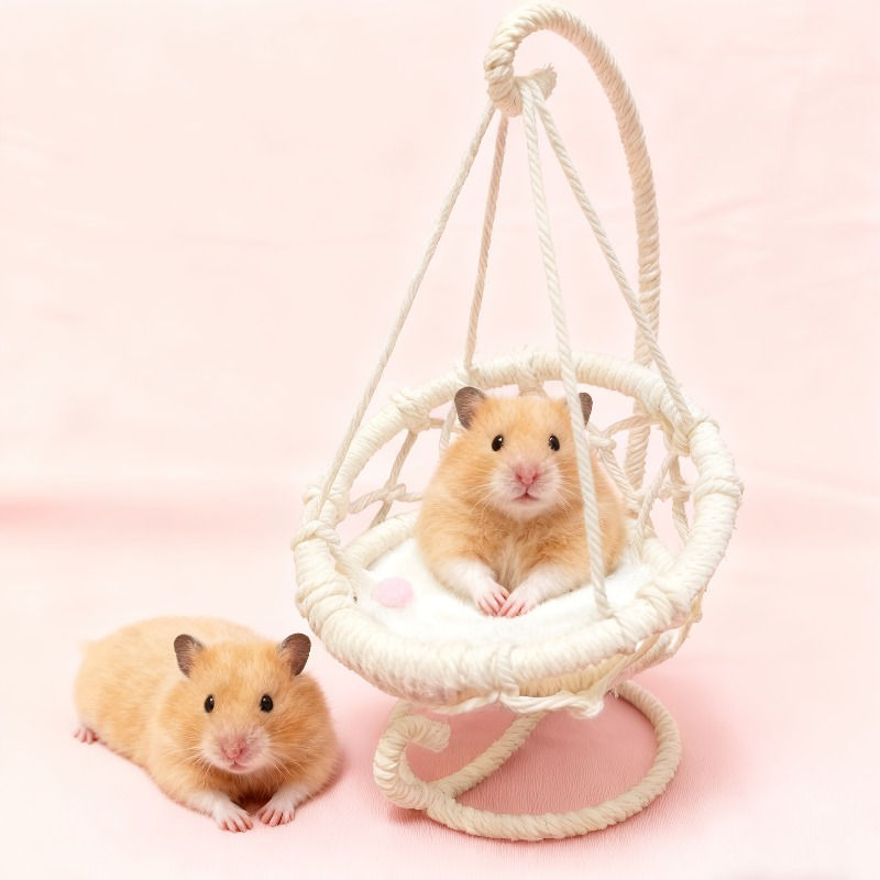 Thumbnail: Hamster Swing Hammock Durable Hanging Cage Accessory with Soft Cushions And Smal