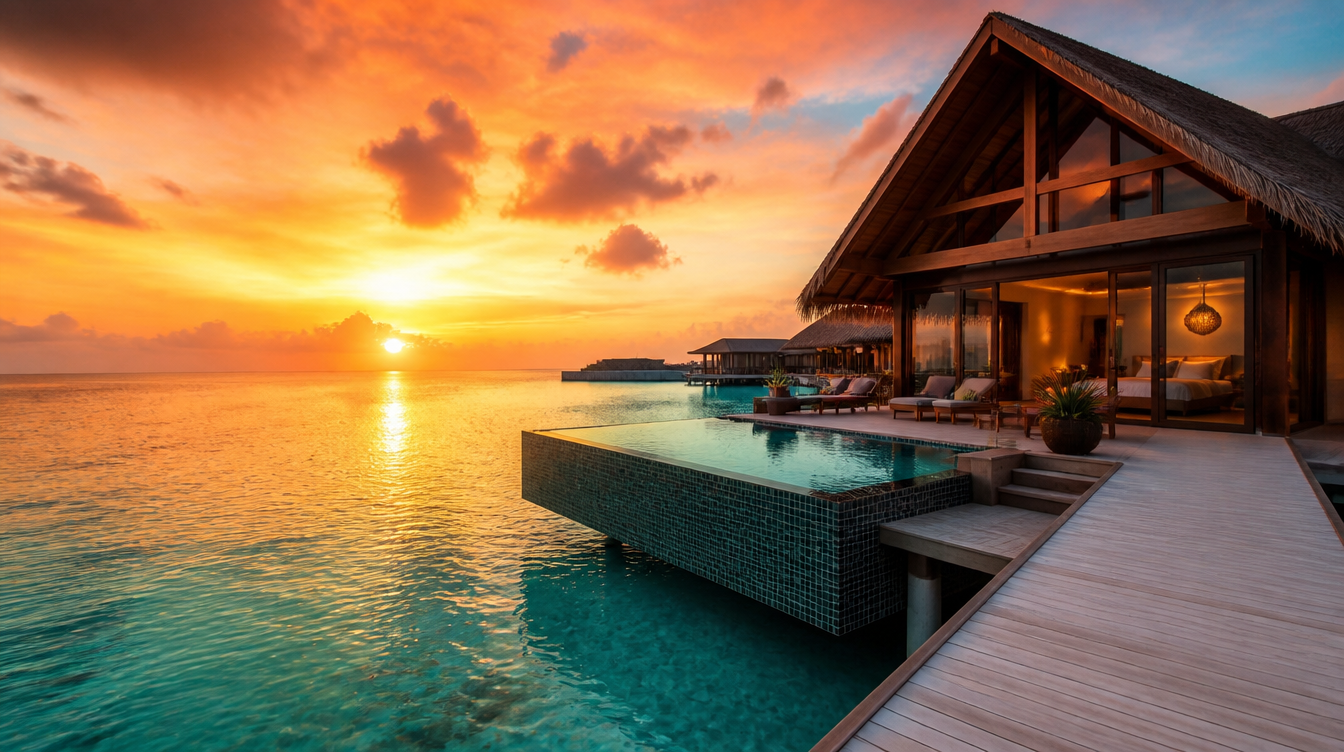 Luxury overwater villa at a Maldives resort