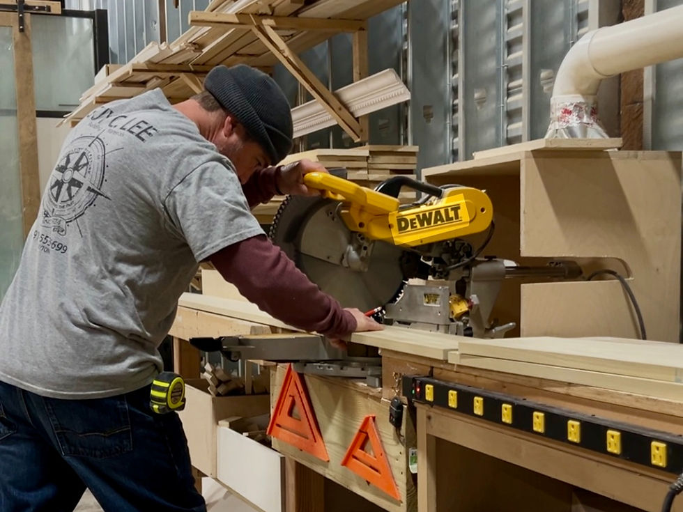 Carpenter on chop saw