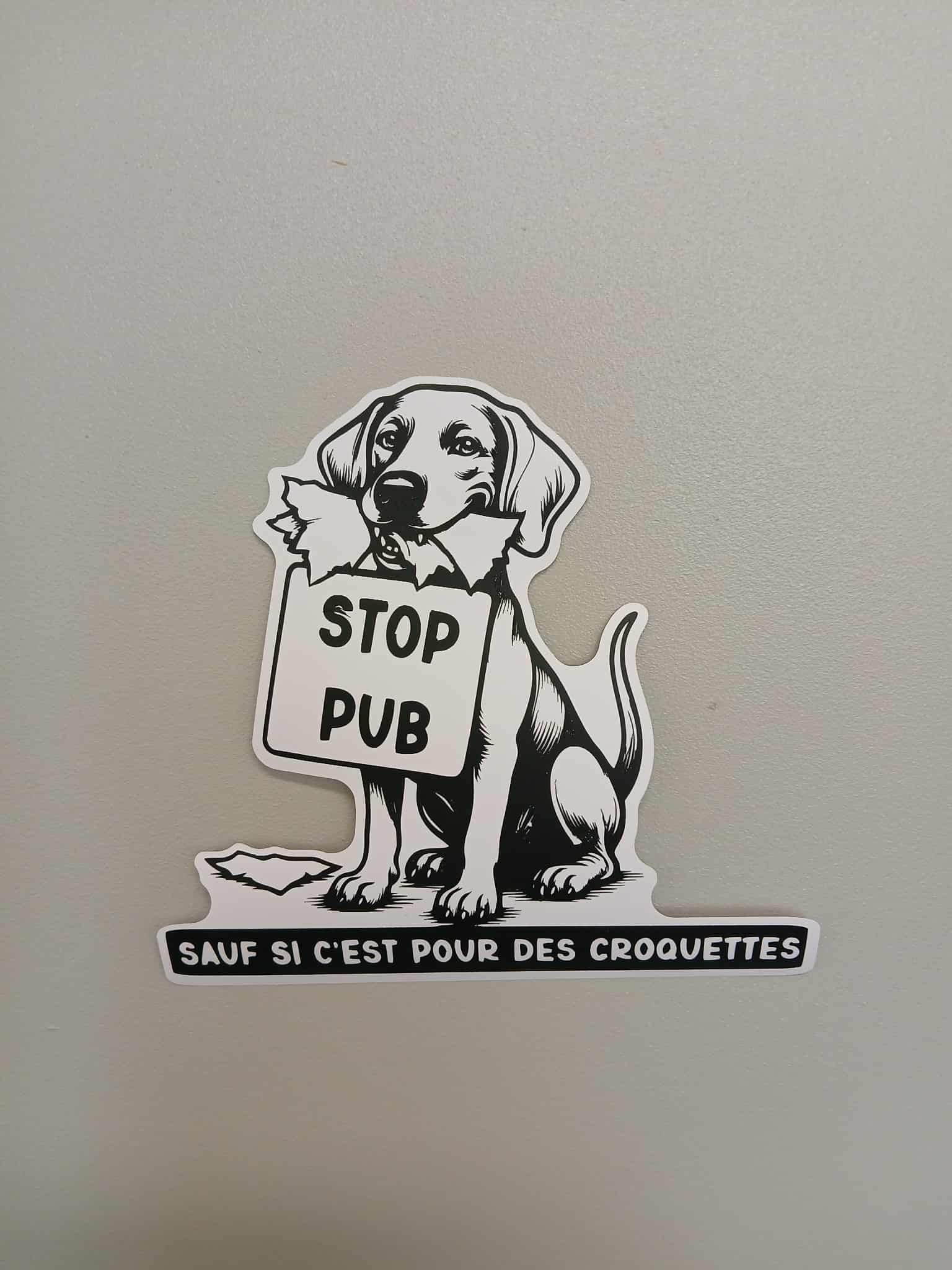 Autocollant Stop Pub Braque