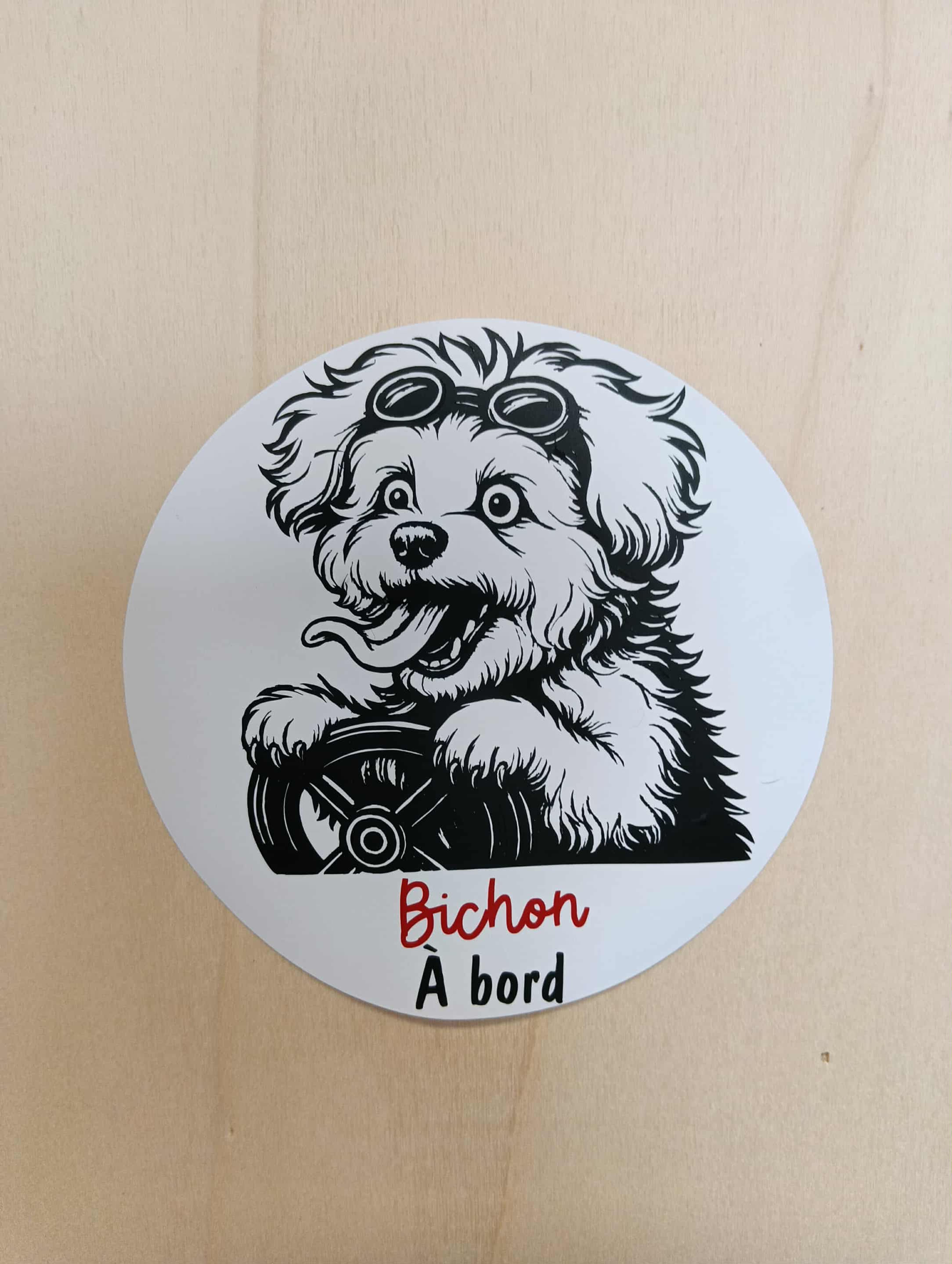 Autocollant Bichon Pilote fou