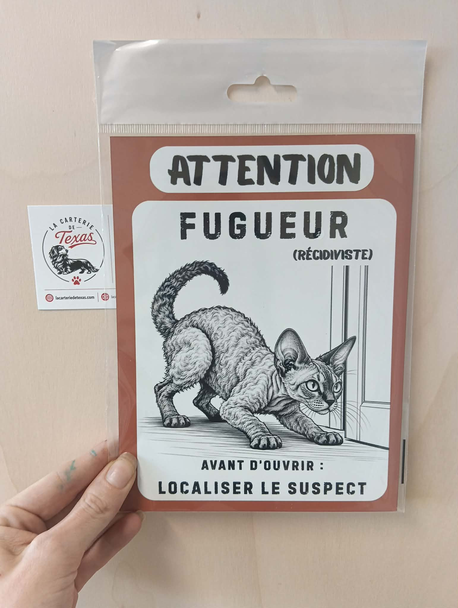 Plaque Devon Rex – Attention Fugueur (récidiviste)