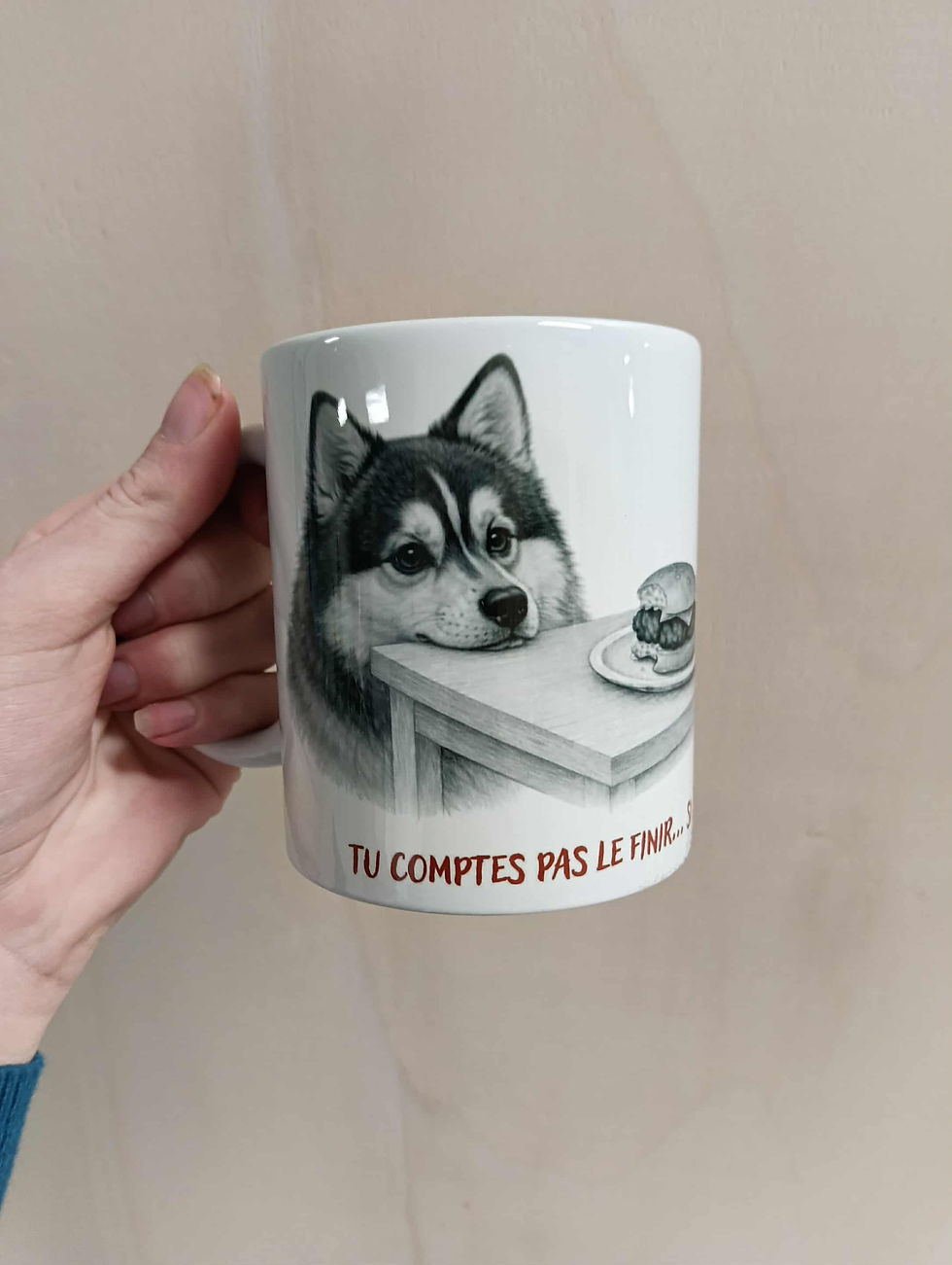 Miniature : 🐾 Mug « Tu comptes pas le finir… si ? » – Pomsky