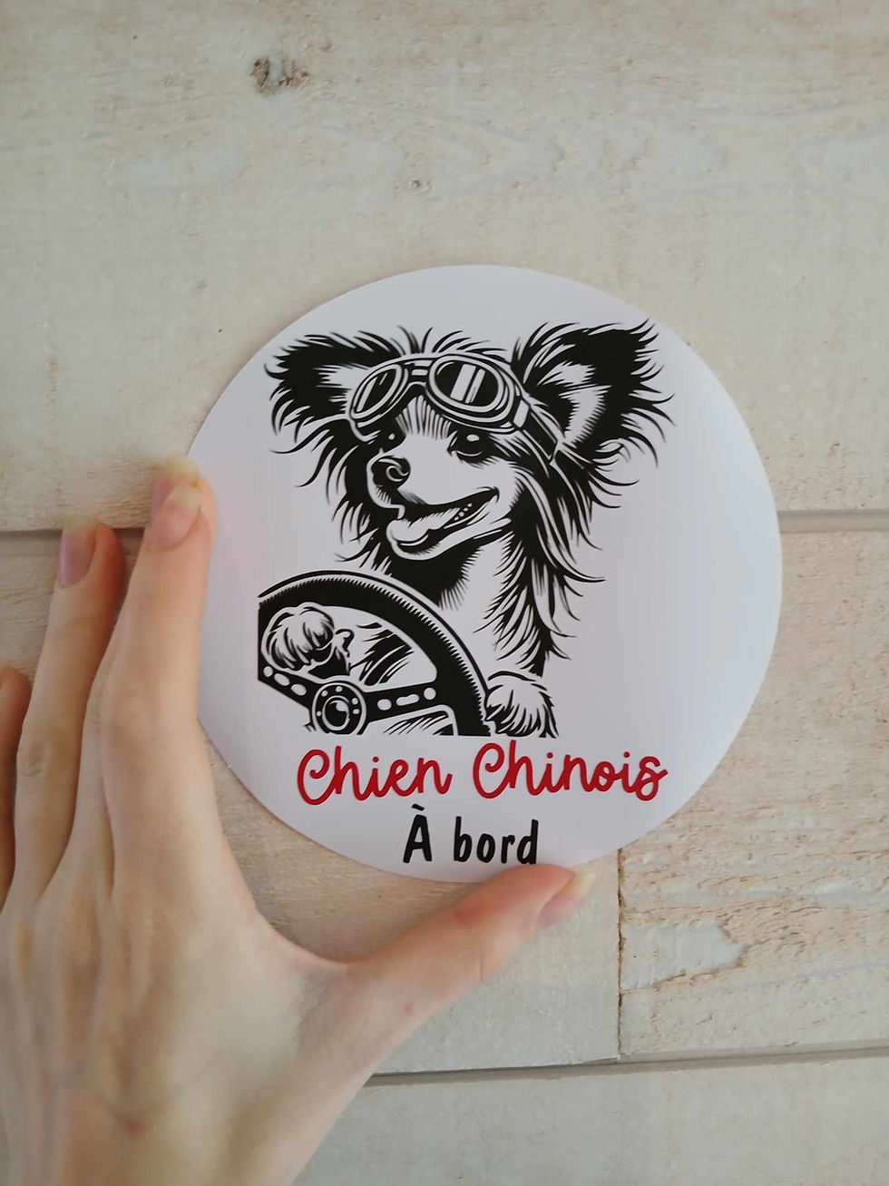 Miniature : Autocollant Chien Chinois Pilote