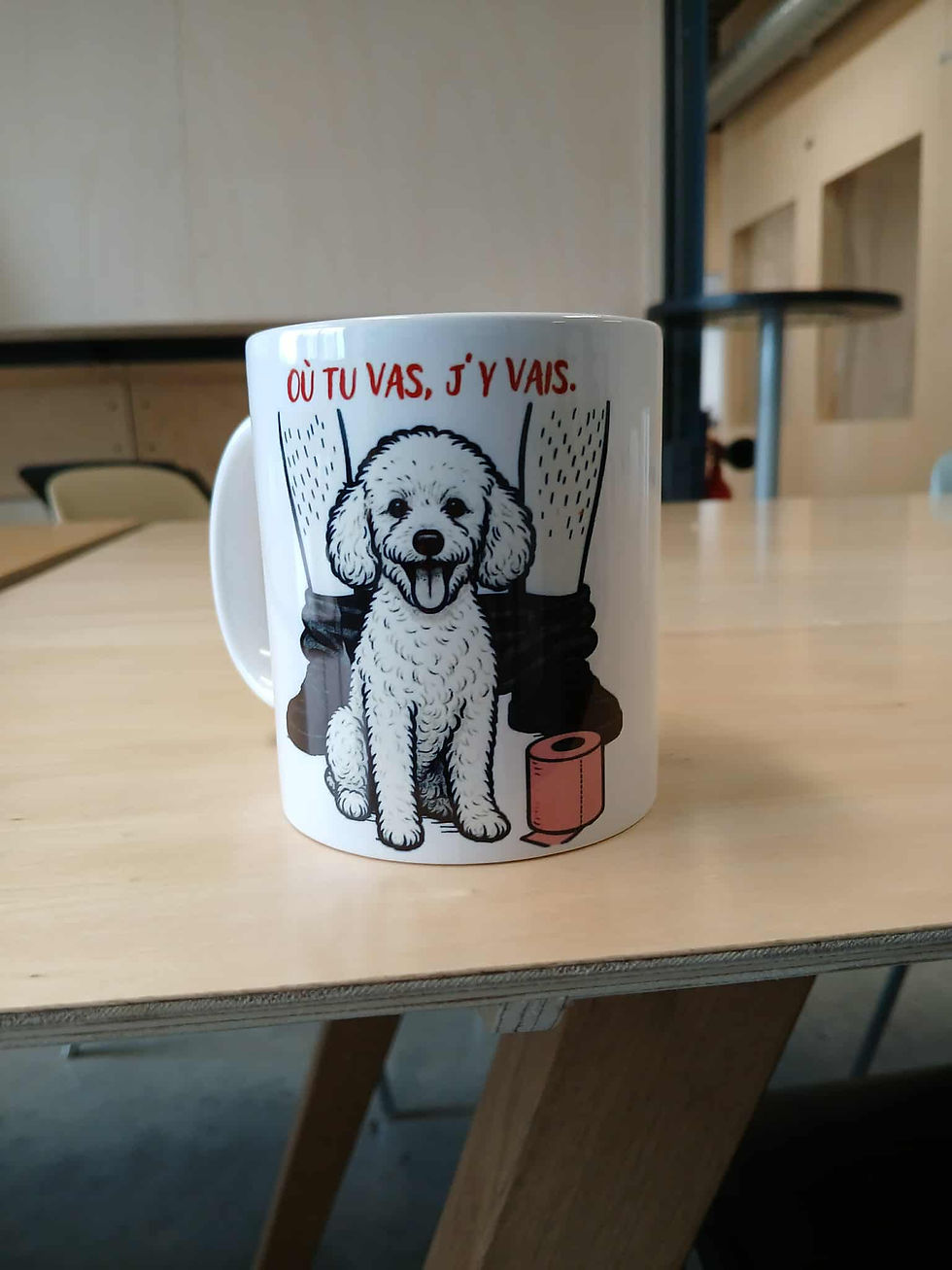 Miniature : Mug “Où tu vas, j’y vais” Caniche