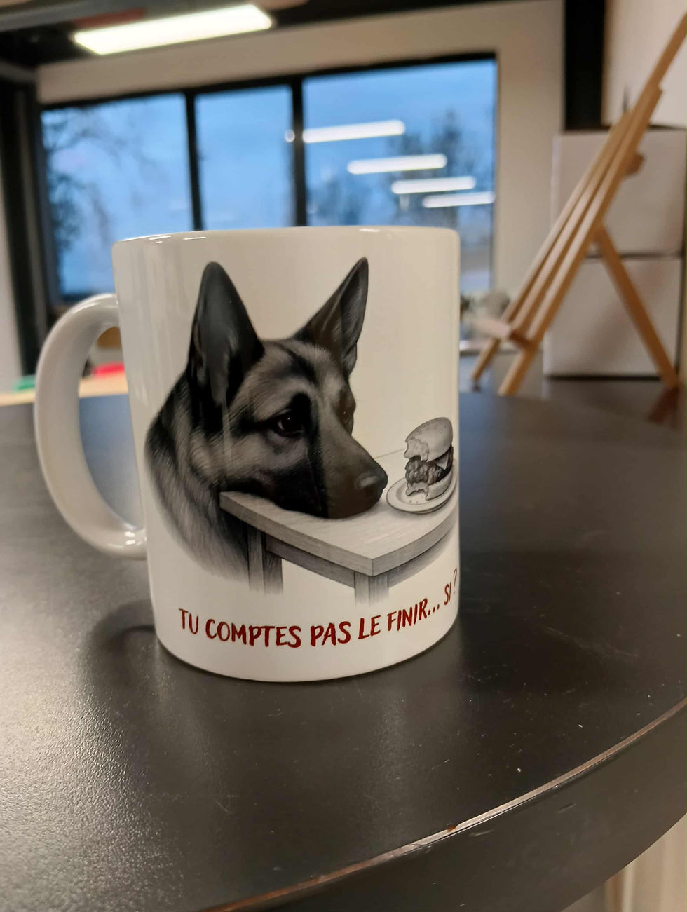 Miniature : 🐾 Mug “Tu comptes pas le finir… si ?” – Berger Allemand