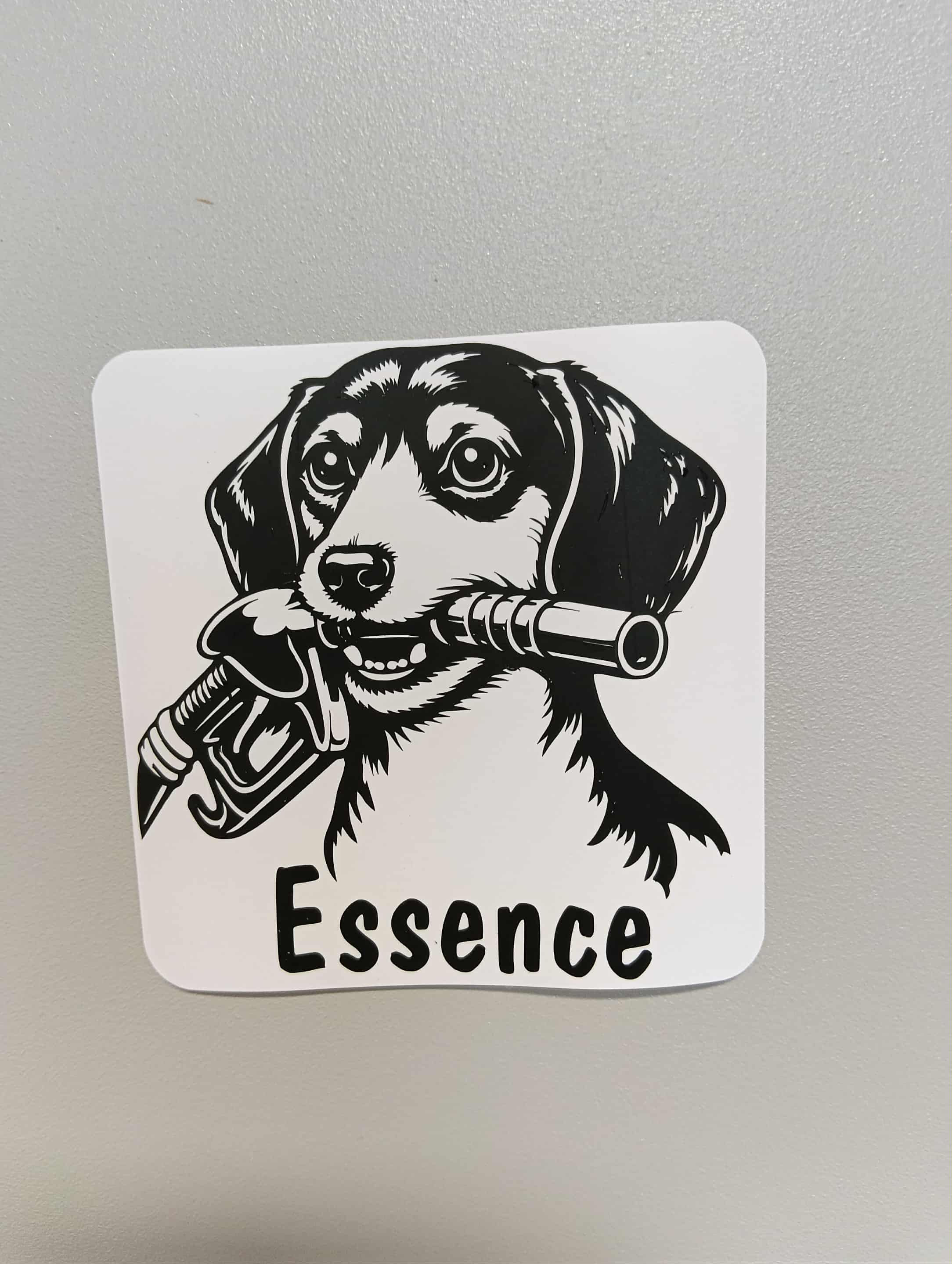 🐕⛽ Autocollant trappe carburant – Teckel à poil ras