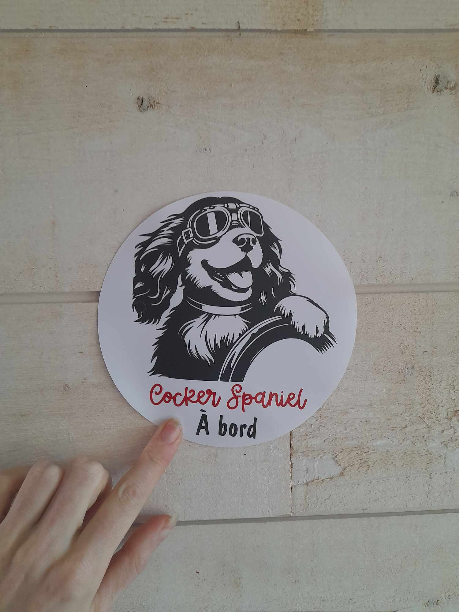 Autocollant cocker spaniel pilote
