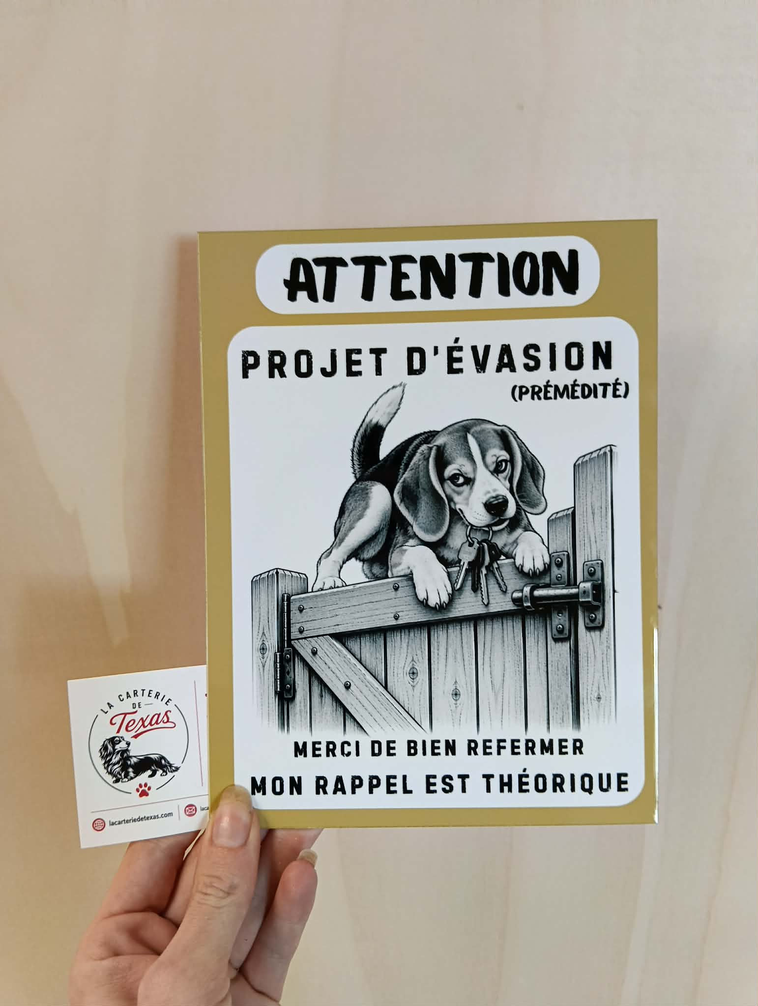 Panneau Beagle – « Projet d’évasion prémédité »