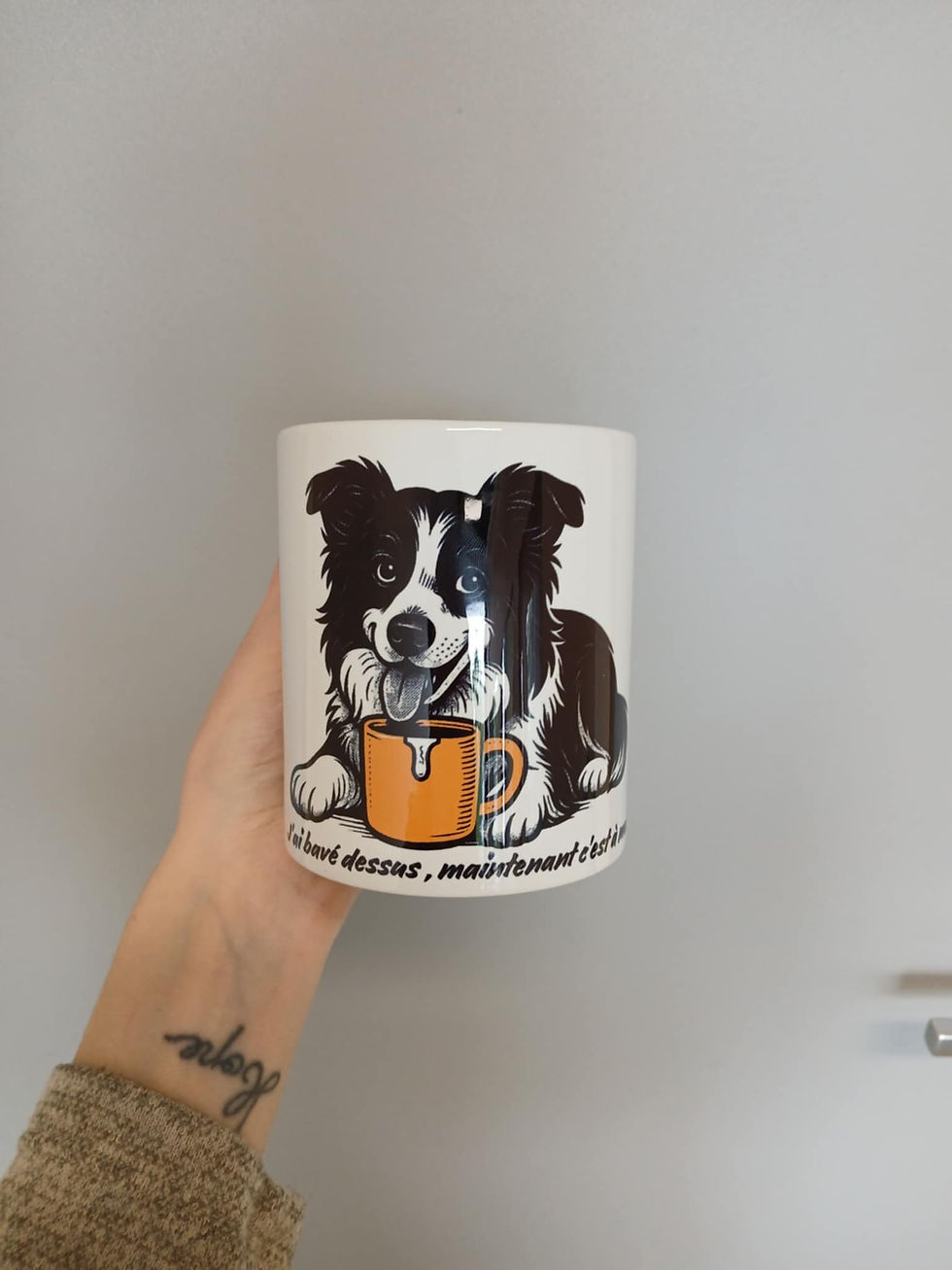 Miniature : J’ai bavé dessus, maintenant c’est à moi" –Border collie