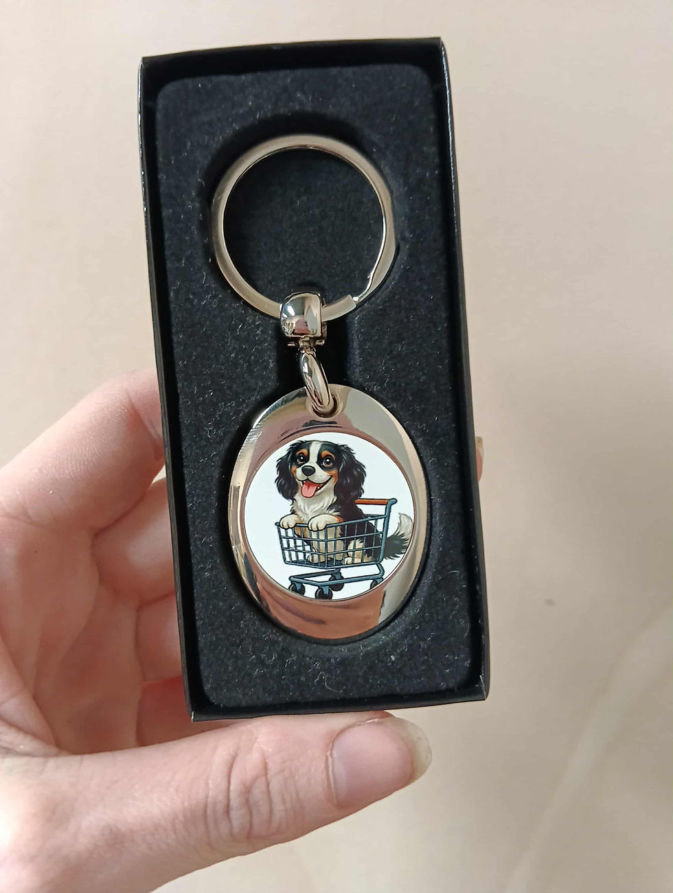 Miniature : Porte-clés Jeton de Caddie – Illustration Chien au Choix