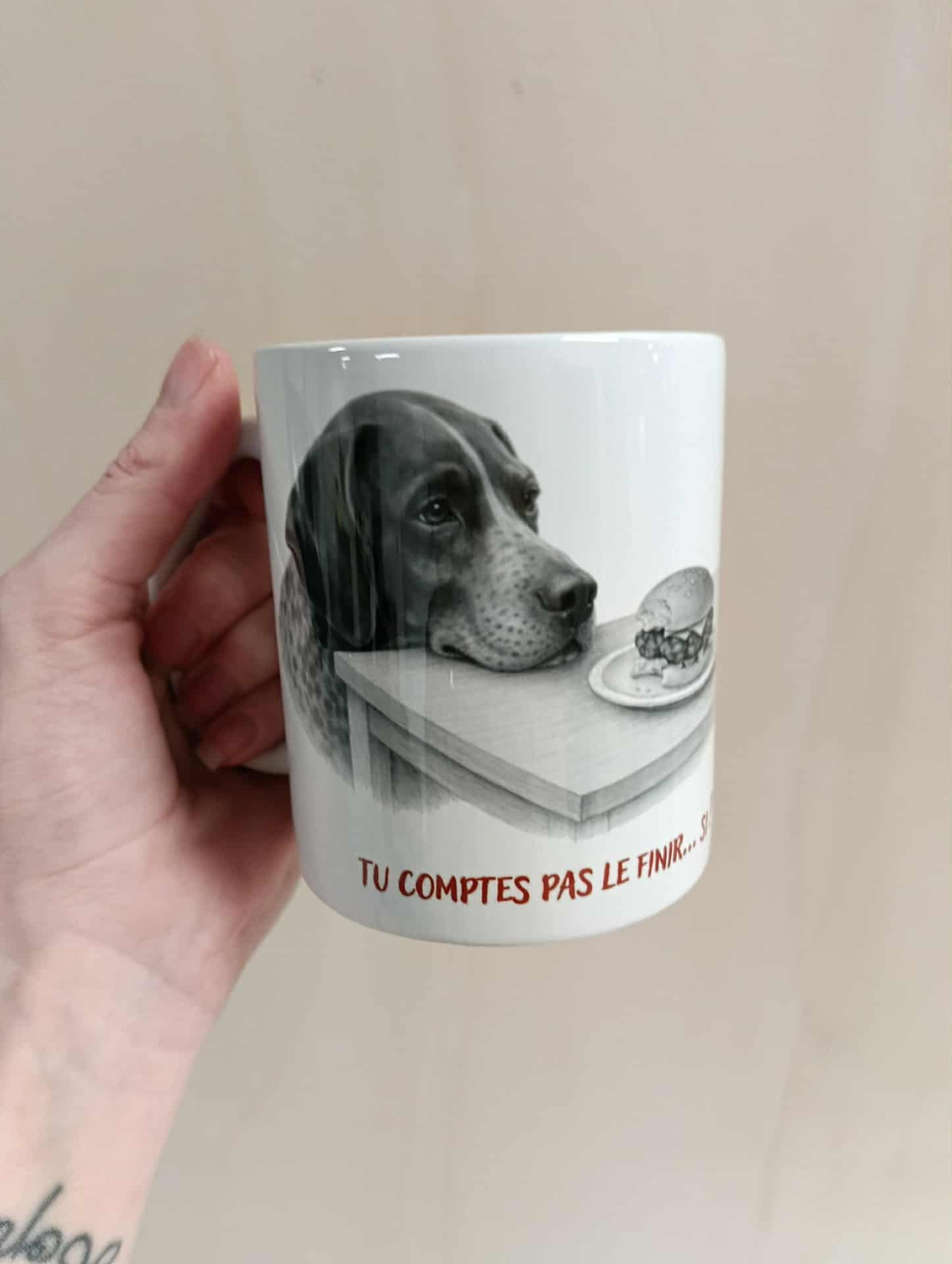 🐾 Mug “Tu comptes pas le finir… si ?” – Braque allemand