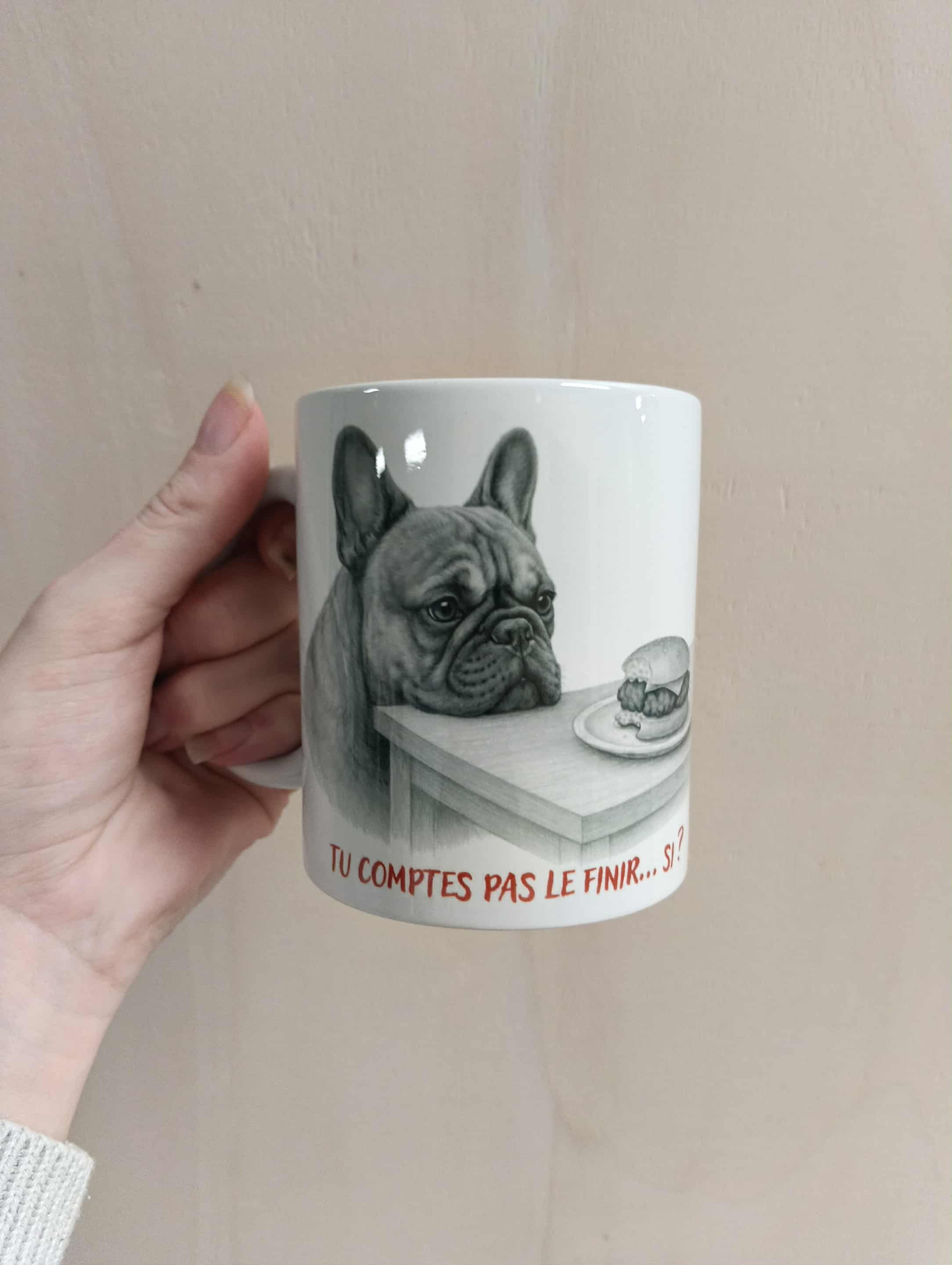 🐾 Mug « Tu comptes pas le finir… si ? » – Bouledogue Français