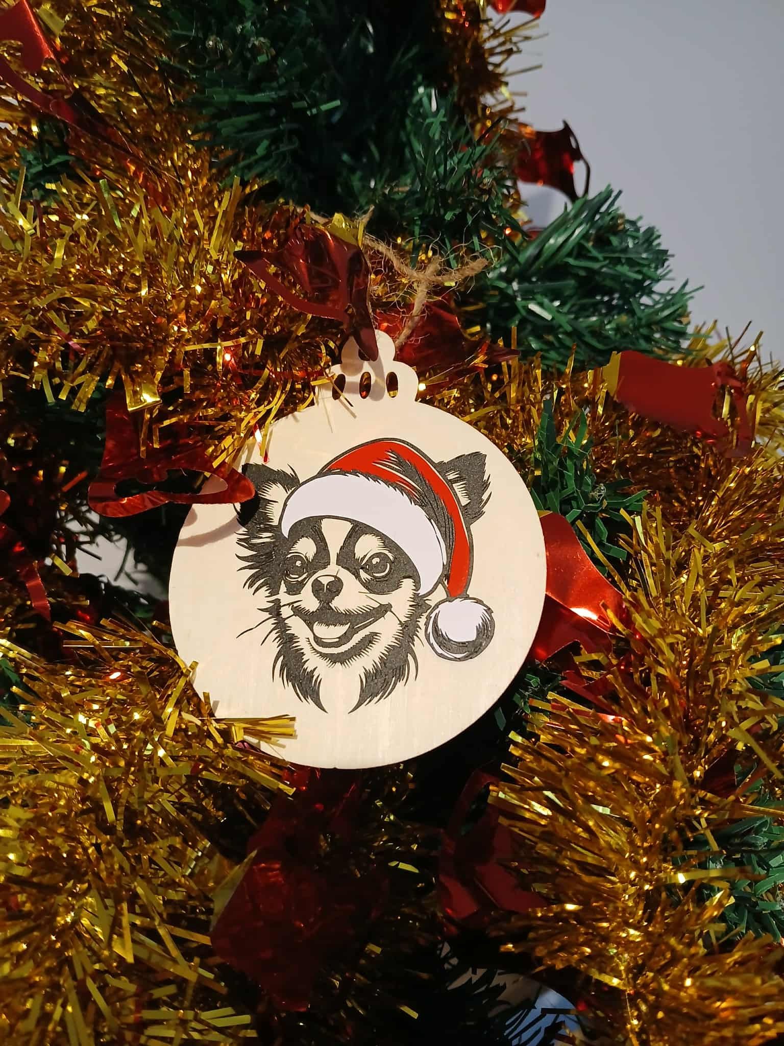 Boule de Noël – Chihuahua à poil long