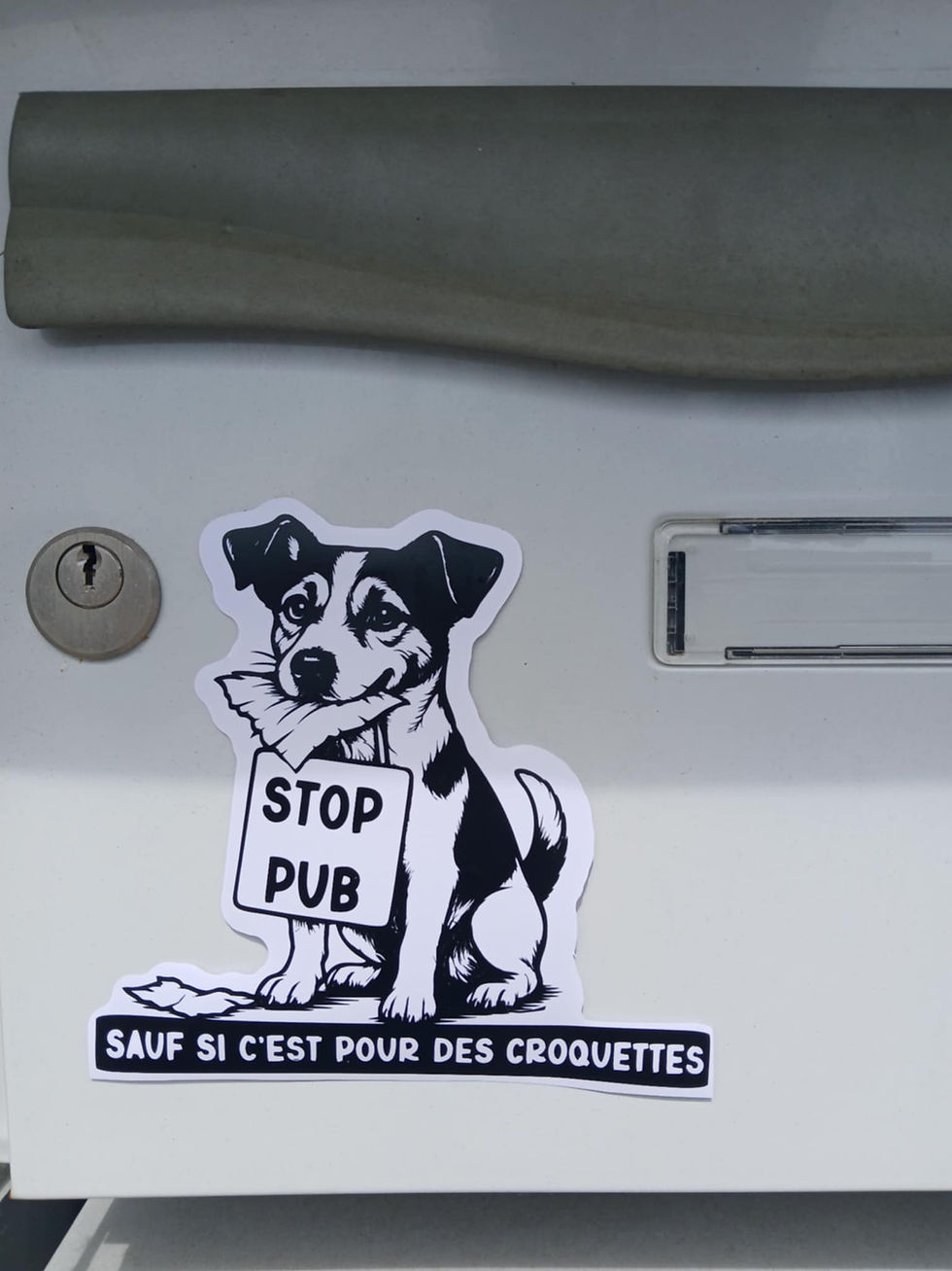 Miniature : Autocollant Stop Pub jack russel