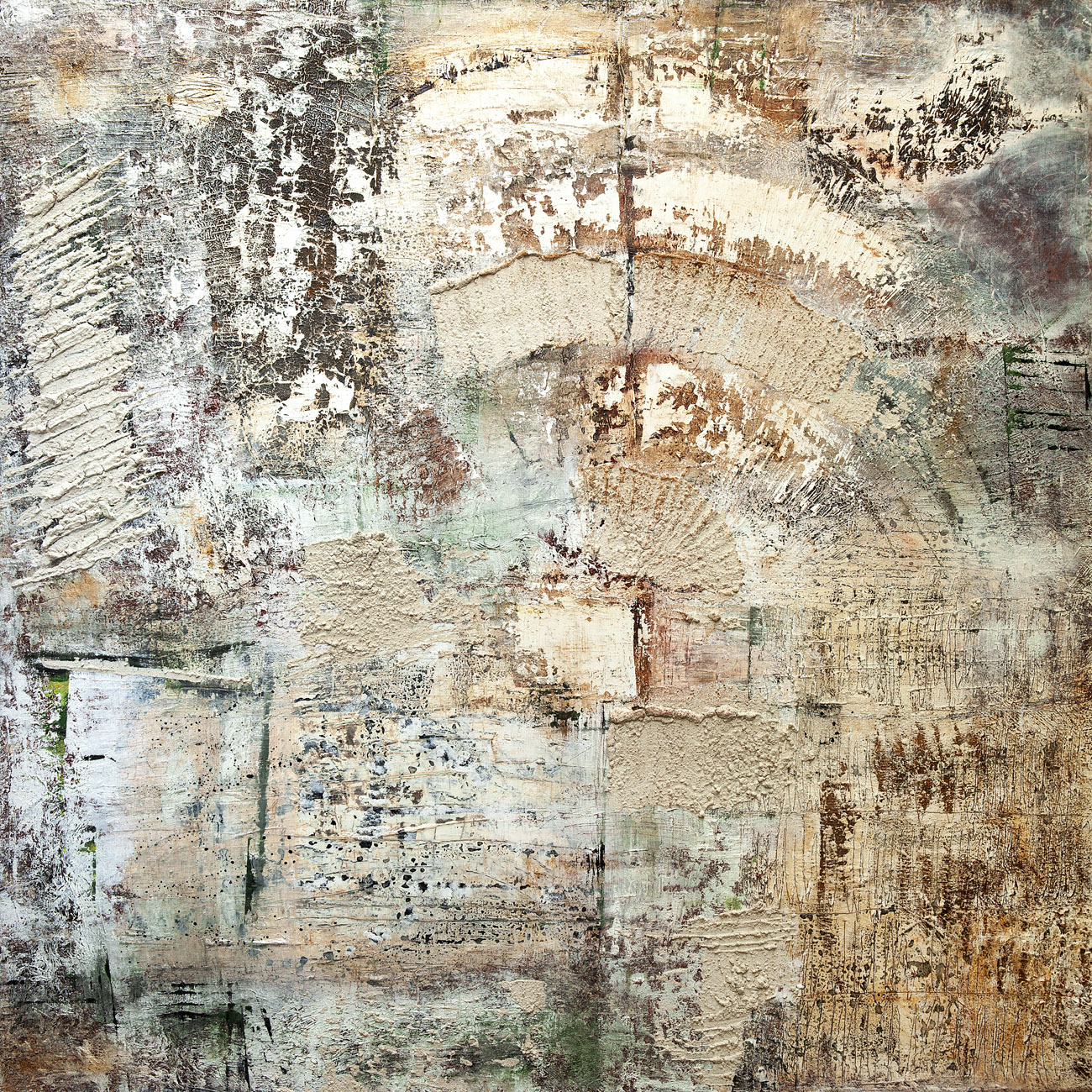 Exedra, mixta sobre lienzo,100x100cm, 2018