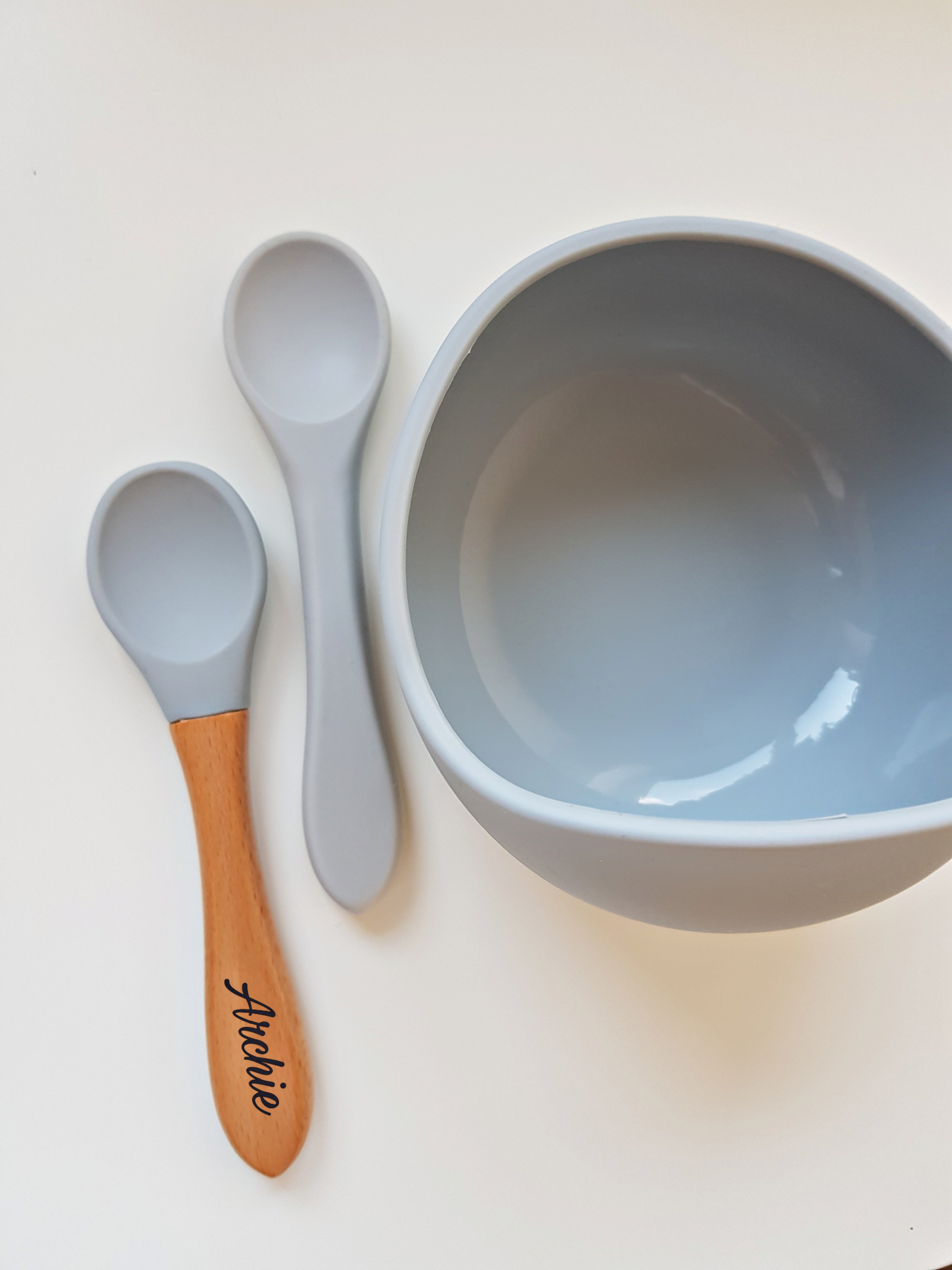 Silicone Suction Bowl Personalised Spoon Feeding baby gift waterproof weaning - Picture 21 of 24