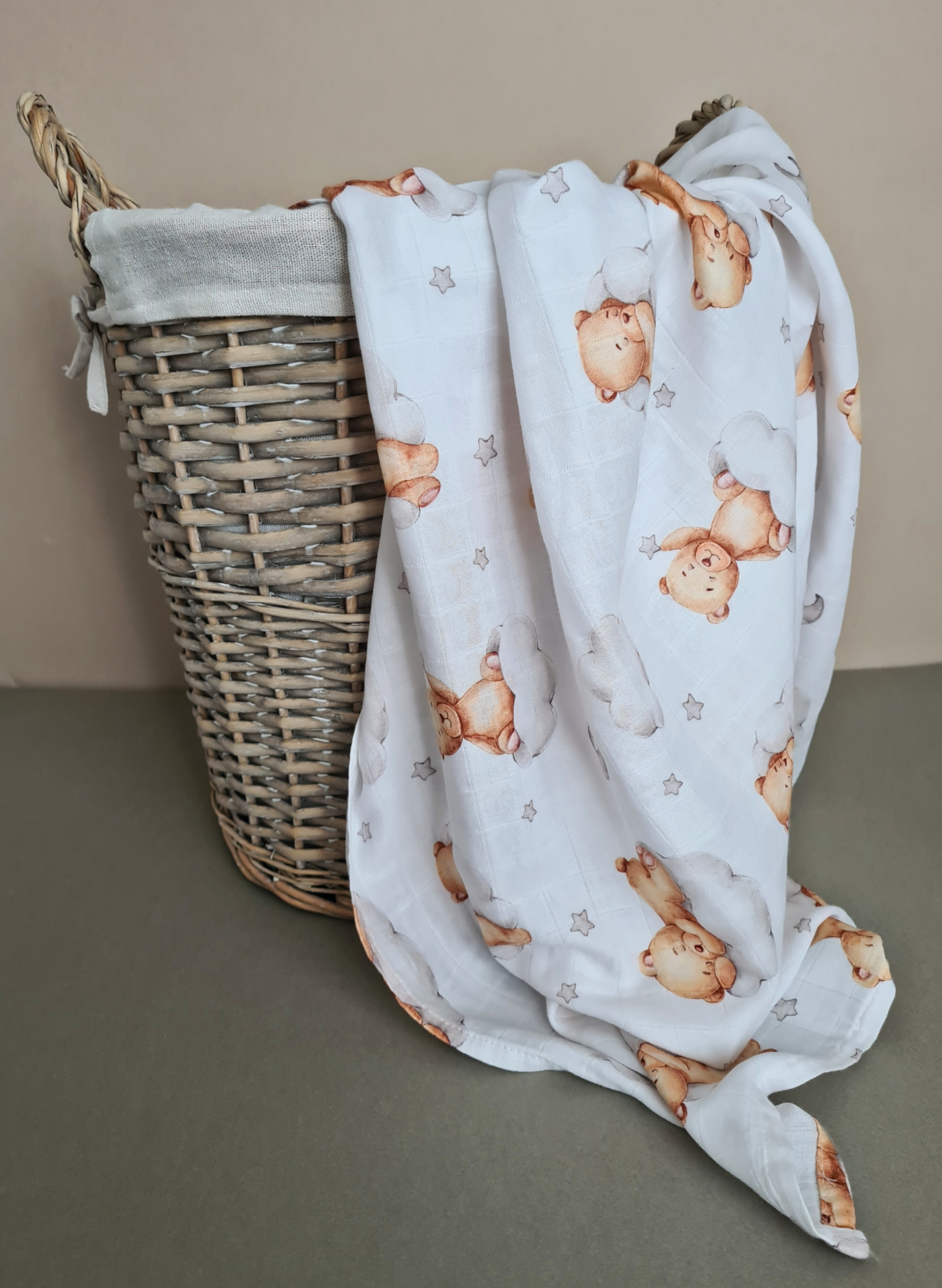 Large Swaddle Blanket Cotton Bamboo120cmx110cm Muslin cloth - Picture 14 of 15