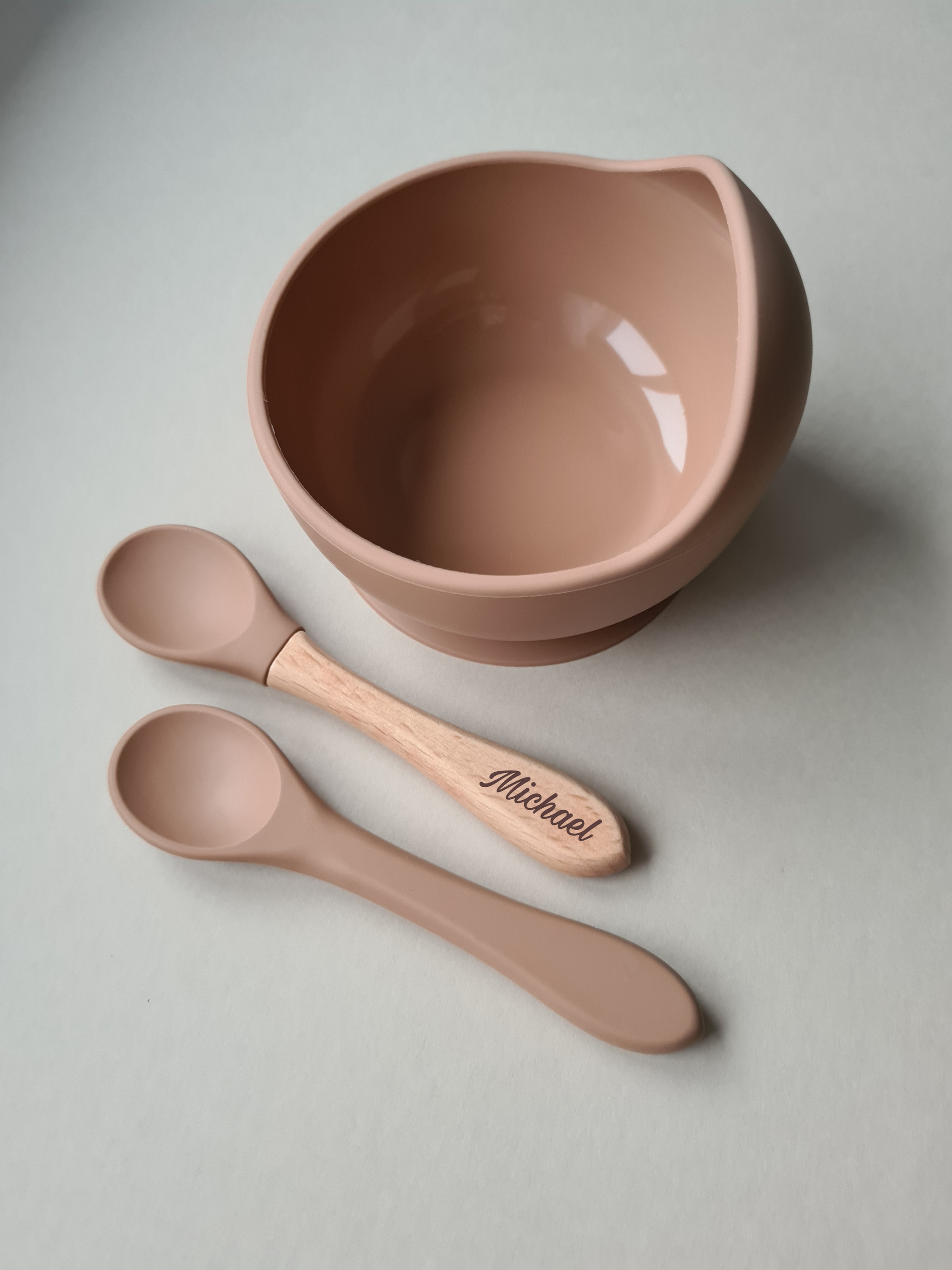 Silicone Suction Bowl Personalised Spoon Feeding baby gift waterproof weaning - Picture 18 of 24